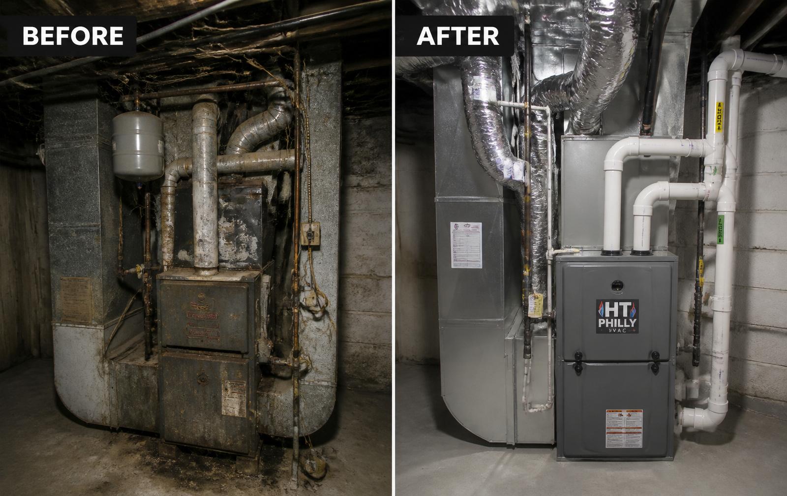 1970s Boiler → 96% AFUE HT Philly Furnace